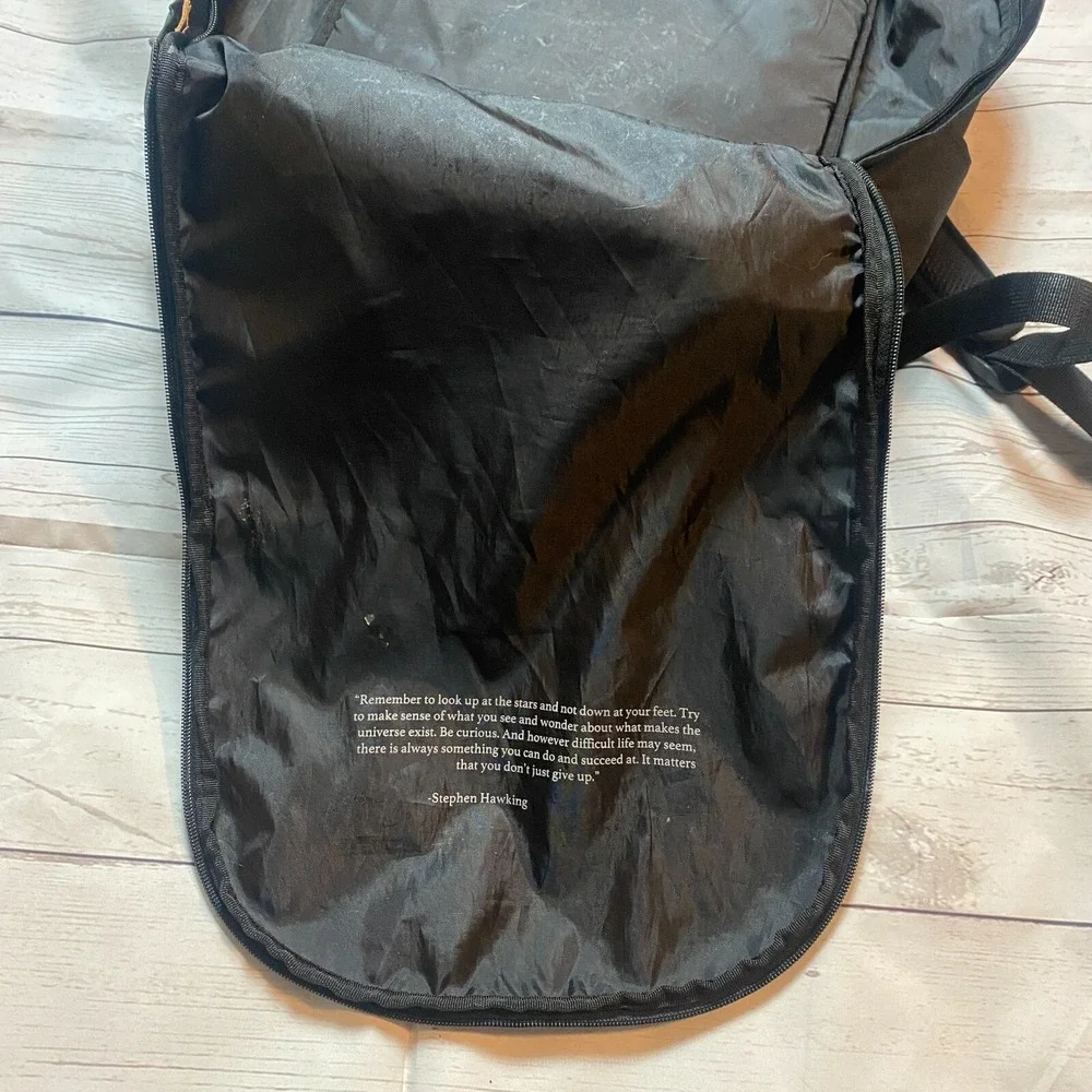 Constellation Astrology Backpack School Bag Black w/ Stephen Hawking Quote by 10